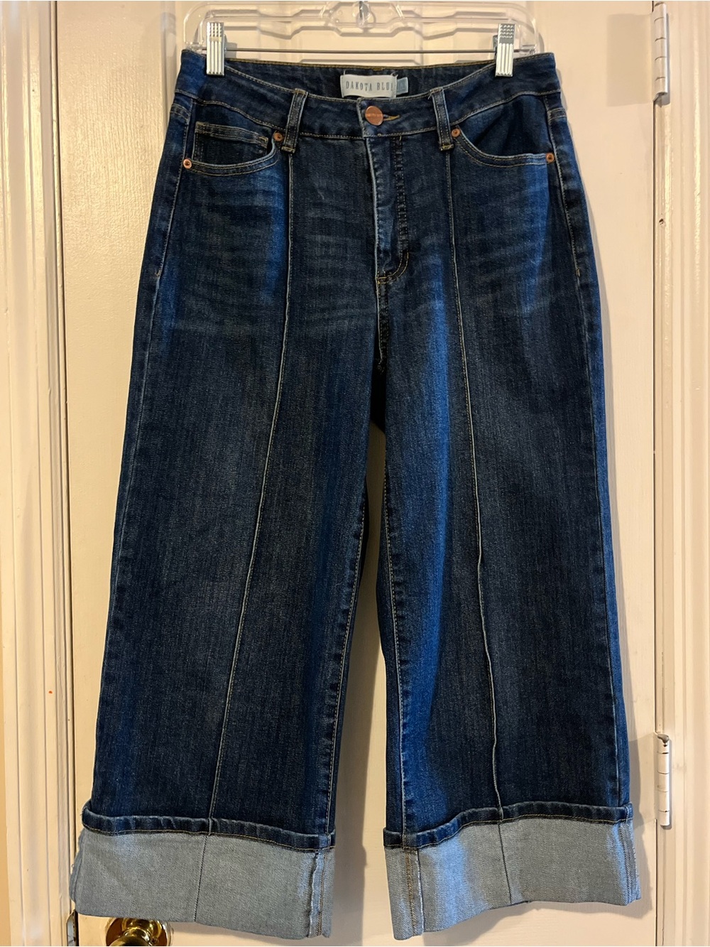 Dakota Blue Winslet Wide Leg Cuffed Ankle Jeans